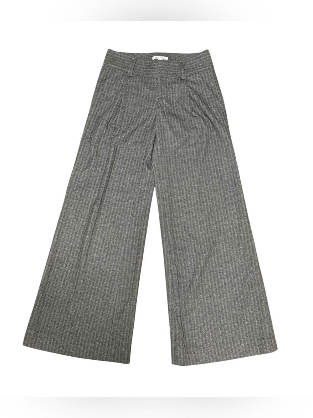 Alice + Olivia Gray Blue Pinstripe Wide-Leg Trousers Business Casual Pants 2